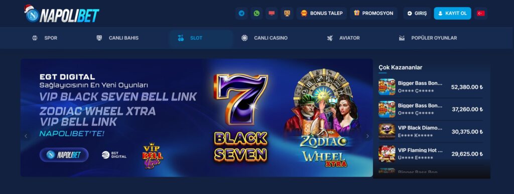 napolibet casino bölümleri